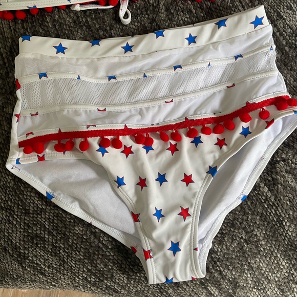 High Waist Bikini- Tassel Pom-Poms Bathing Suits - Picture 4 of 5